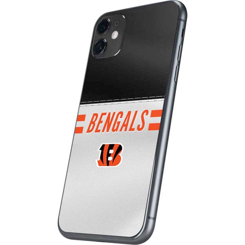 NFL Cincinnati Bengals White Striped iPhone 11 Skin